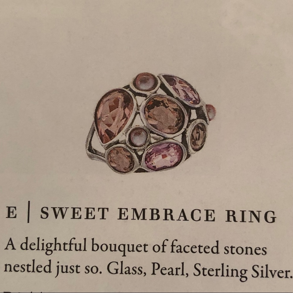 Silpada Sterling Silver, Pearl & Glass Sweet Embrace Ring R2442 Size 7 - Picture 7 of 10